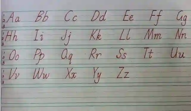 26个字母手写示例